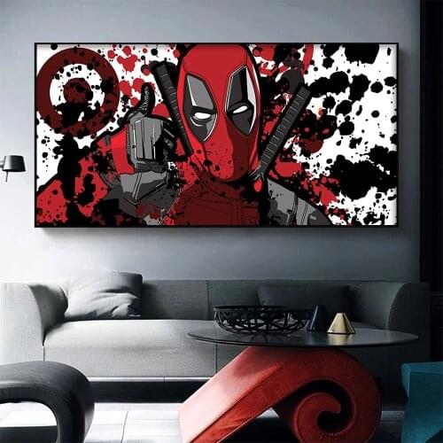 Marvel Super Hero Spiderman Iron Man Canvas Painting Deadpool Posters and Prints Wall Art Pictures for Living Room Decor Cuadros
