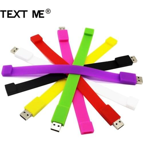 TEXT ME USB stick usb 2.0 10 colour 64GB Various bracelets USB flash drive pen drive 4GB 8GB 16GB 32GB memory usb Stick