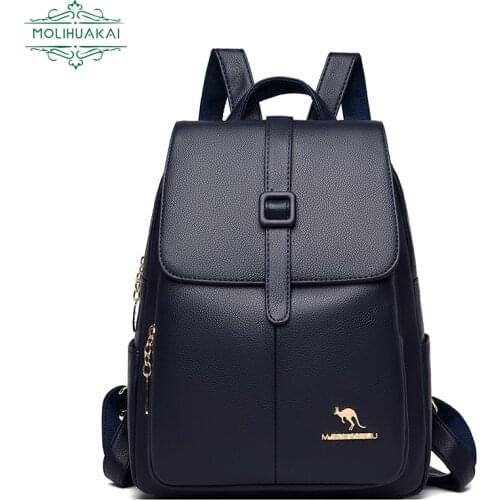 Large Capacity Simple Backpack Ladies Pure Color Luxury Girl Student Soft Backpack 2021 Fashion New Elegant Girl Travel Backpack