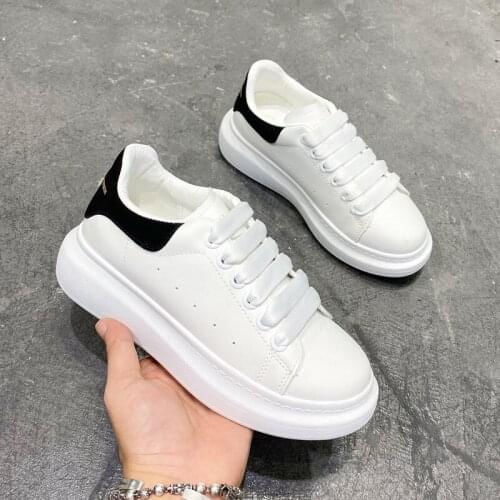 Platform Wedges Sneakers Shoes Women Height Increasing Shoes Woman Thick Soled Chunky Sneaker Lace-up High-heeled Shoes