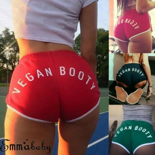 Womens High Waist Sports Shorts Casual Ladies Beach Summer Gym Hot Shorts Young Girl Sport Letter Shorts Vegan Booty
