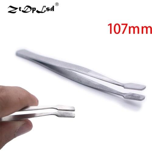 ZtDpLsd 1Pcs Eyebrow Tweezer Stainless Steel Flat Tip Rose Black Tweezers For Hair Removal Face Professional Eyes Cosmetic Tool