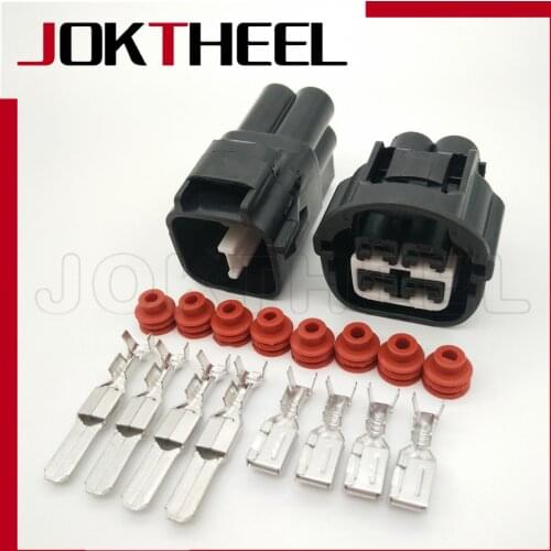 1-20 sets 4 pin way male female black waterproof electric fan plug socket auto connector 7283-7041-40 7282-7041-40