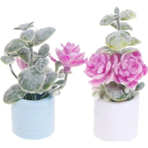 1 Pc 1:12 Dollhouse Miniature Green Potted For Green Plant In Pot Home Decor Simulation Potted Plants Doll House Furniture