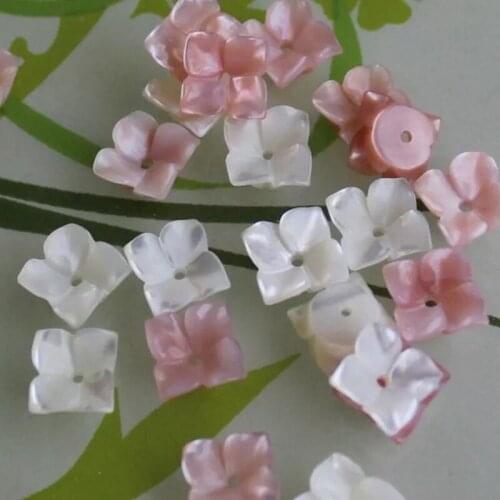 10pc 10mm Hydrangea Flower Sea Shell Beads Mother Of Pearl Loose Bead Shape Findings Accessories For DIY Jewelry Making DYL0042