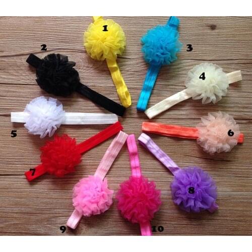 10pcs/lot )Baby Girls Organza Ruffle Flower headbands