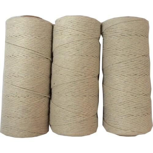 100pcs/lot 300m 100% cotton natural color Cotton twine,plainl color cotton rope, macrame cotton cords
