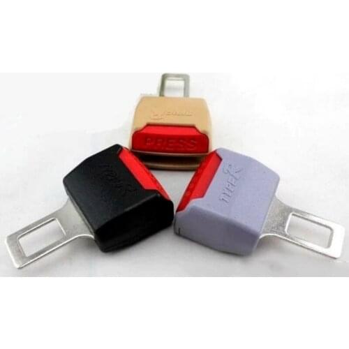 2 Color 1 Pc Car Seat Belt Clip Extender Safety Seatbelt Lock Buckle Plug Thick Insert Socket Black / Beige