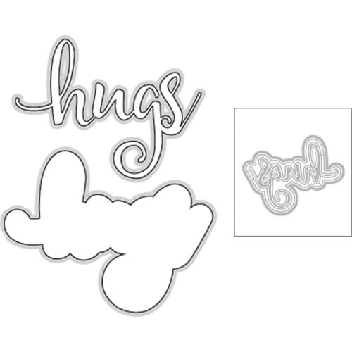 2020 New English Letter Words Hugs and Silhouettes Metal Cutting Dies Cut For DIY Decoration Greeting Card Scrapbooking No Stamp