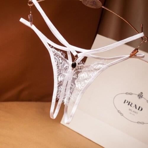 2021 Sexy Erotic Lingerie Lace Panties Sexy Bandage Briefs Crotchless Female Thong for Sex Embroidery Underwear