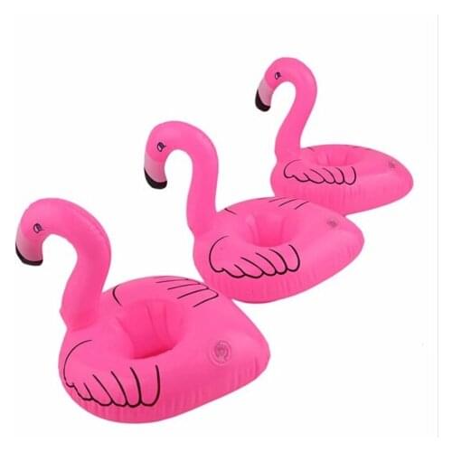 3PCs/ Lot Mini Flamingo Floating Inflatable Drink Cell Phone Holder Stand Pool Event Baby Shower Toy Baby Kids Party Bath Toys