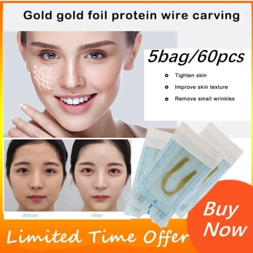 5pack/60pcs Absorbable Anti-wrinkle Face Filler Facelift Beauty Collagen Based Care Skin Protein Thread Gold Protein Line
