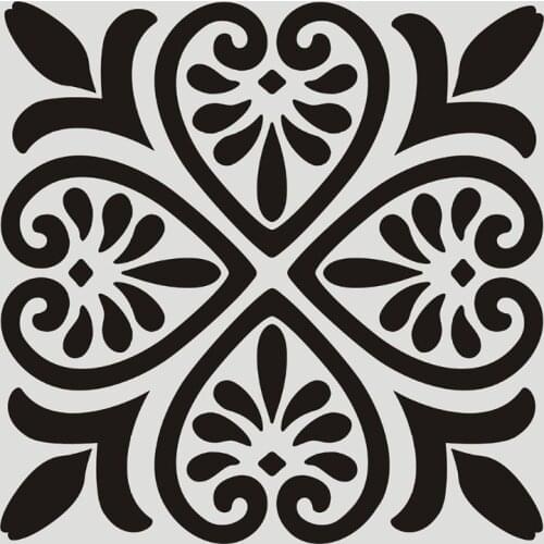 6pcs/set Mandala Stencil Wall Painting DIY Drawing Template Ruler for Floor Tile M17F