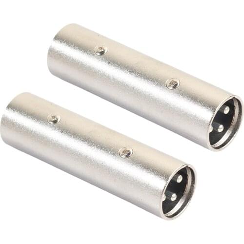 2Pcs Audio Connector 3Pin XLR Male to XLR Male Microphone Audio Adapter Plug Speaker Audio Converter Transfer HIFI Signal