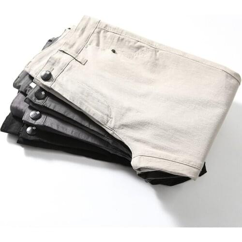 2020 Spring New Men Casual Slim Pencil Pants Fashion Simple Male Cotton Solid Slim fit Straight Trousers Office work pants
