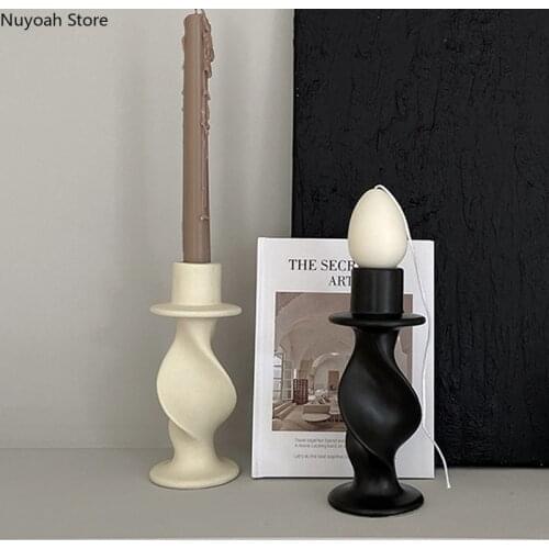 Household Ceramic Candle Holder Ornaments Desktop Decoration Abstract Spiral Candle Holder Retro Home Decoration Accessories