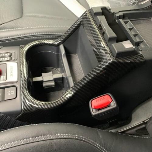 For Subaru Forester 2019 2020 Interior Cup Holder Cover Surrounds Decoration Carbon Fiber
