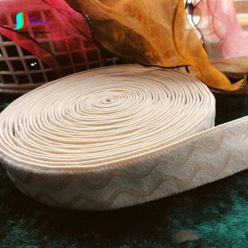 2.5CM Wide Wedding Non-slip Elastic Band Wholesale Meat Color Imported Transparent Silicone Double Wave 4MM Accessories S329P