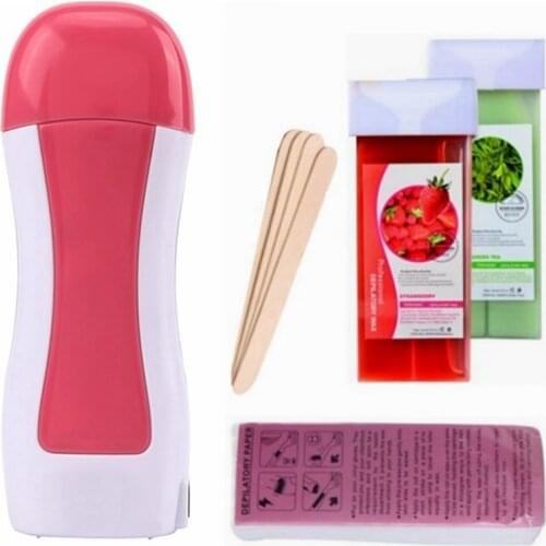 Epilator Paraffin Warmer Depilatory Wax Heater Waxing Paper Hair Removal Set