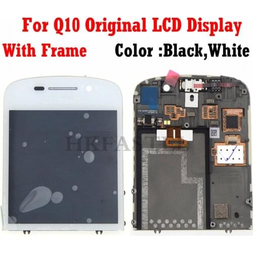 HKFASTEL Original New Full Complete For BlackBerry Q10 Mobile phone LCD Display+Touch screen Digitizer+Frame Assembly