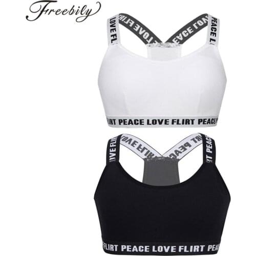 2Pcs Young Girls CottonTraining Bra Underwear Soft Padded Wide Elastic Straps Sports Bra Tops Puberty Growing Girl Sport Undies