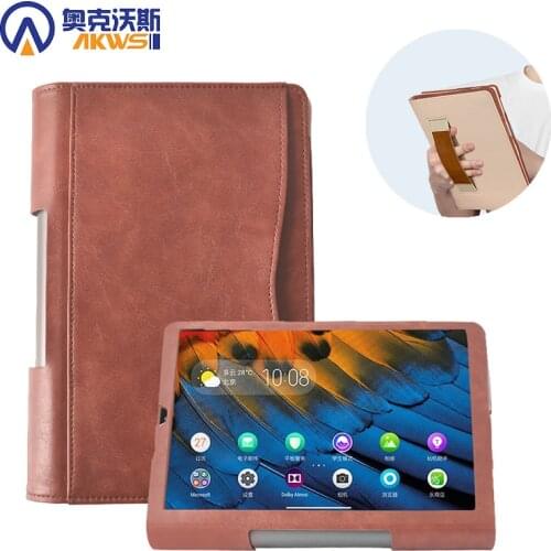 Leather Case for Lenovo Yoga Smart Tab 5 YT-X705F, Premium Tablet Cover for Yoga Tab 5 10.1 YT-X705M /L/X with Hand Holder Funda