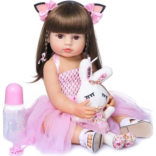55CM full body soft silicone reborn toddler girl doll Reborn Baby Doll Toy For Girl Vinyl Newborn Princess Bebe Accompanying Toy