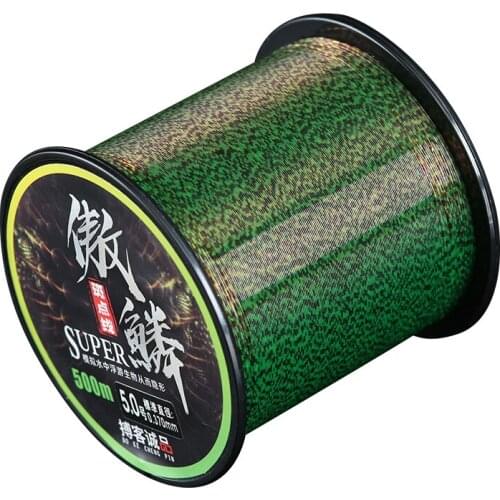 500m Invisible Nylon Fishing Line Carp Fluorocarbon Line Super Strong Spotted Line Sinking Fly Fishing Line 0.12-0.53mm Diameter