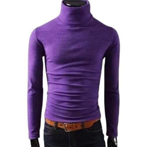 Men Shirts Casual Winter Solid Color Long Sleeve Turtle Neck Comfortable Shirt Bottoming Top 2021 Mens Clothing рубашка мужская