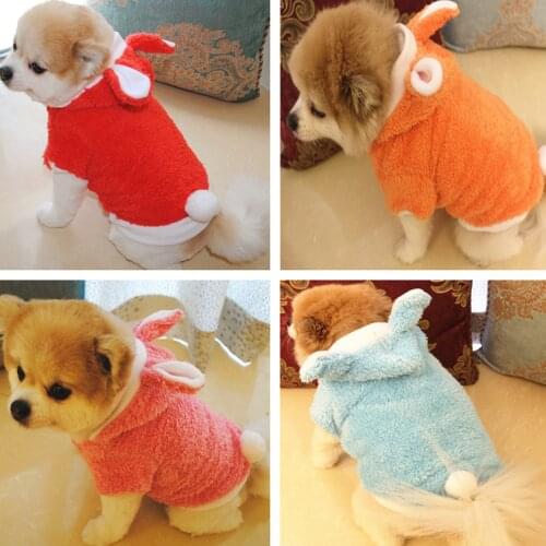 Pet Rabbits Shape Soft Dog Clothes Winter Warm Coat High-grade Hoodie Christmas Clothing Chihuahua Dog Clothing