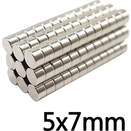 20/50/100PCS Neodymium 5x7mm Magnet Super Strong Magnet 5mmx6mm Powerful Magnets 5x7mm Permanent Small Round Magnet 5*7 mm