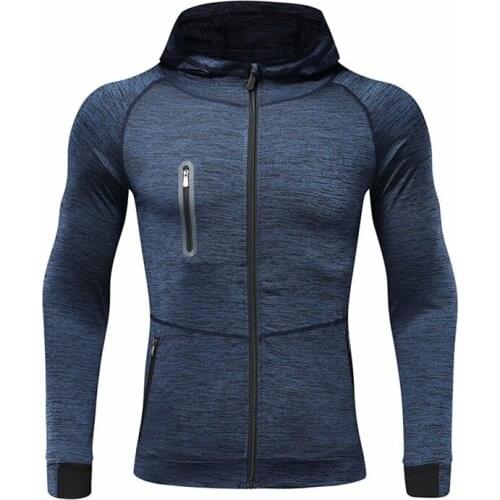 2021 Spring and Autumn New Mens Sports Casual Jacket Mens Hooded Gym Hoodie Running Tights Fitness Clothes Sweater Sweatshirt