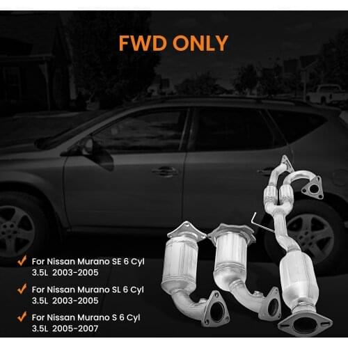3pcs Exhaust Outlet Catalytic Converter Set For Nissan Murano 3.5L V6 2003 2004 2005 2006 2007