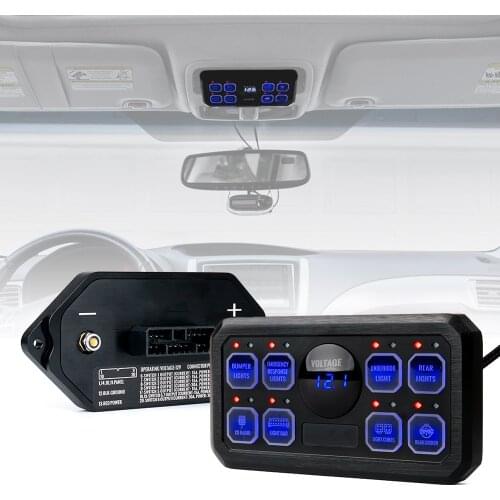 Blue Light 8-Switch Control System LED Touch Screen Control Panel, Suitable For UTV- Police Patrol Car- Ambulance