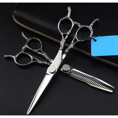 Professional japan 440c 6 inch two-tailed cut hair scissors cutting barber scissor haircut thinning shears hairdressing scissors