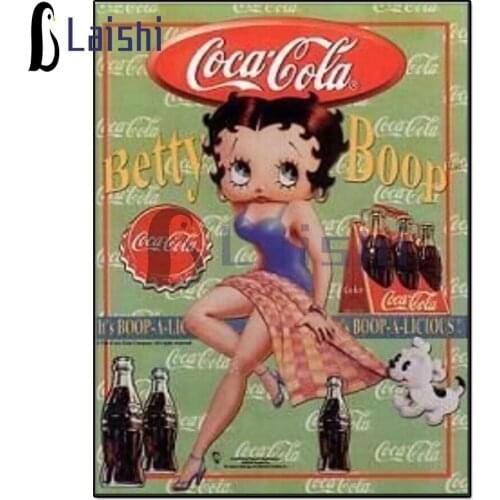 DIY photo custom Drink shop decoration, cartoon little girl diamond mosaic diamond painting full drills square round home decor