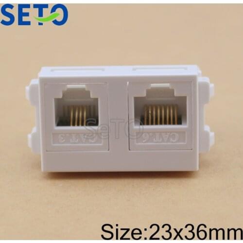 SeTo 128 Type RJ11 Cat3 + RJ45 Cat6 Network Module Network Phone Keystone For Wall Plate Socket