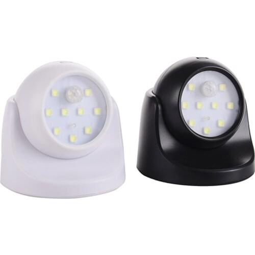 9 LED Motion Detecting Porch Light Wireless Sensor Security Wall Light Spotlight Battery Operated PIR Auto ON/OFF Night Lamp