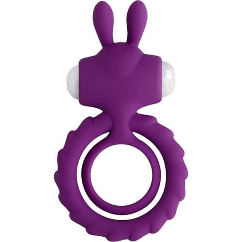 Rabbit Dual Rings Design Vibration Massager for Men,Wearable Vibrating Delay Ring Massage Tools for Make Male Last Longer