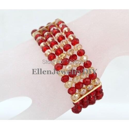 Voguish 4 Rows Crystal Bracelet Nigerian Crystal Beads Bracelet Statement Bridesmaid Bracelet Gift African Bridal Jewelry