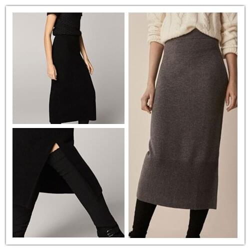 Women Skirt 2020 Fall/Winter New Knitted Skirt Straight Skirt Mid Skirt