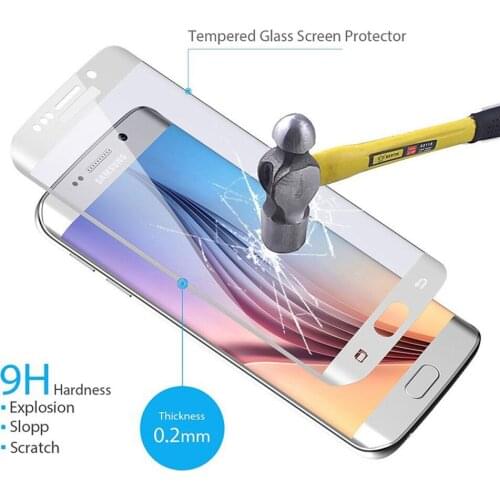 100pcs/lot Full Cover 3D Curved Plating Tempered Glass Screen Protector For Samsung Galaxy S7 Edge