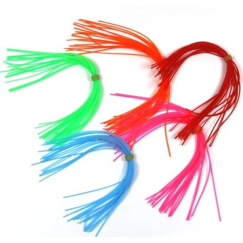 20 Bundles Silicone Skirts for Spinnerbait Buzzbait Rubber Jig Lures Squid Skirts Fly tying Material Red Orange Green Pink Bule