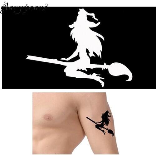 2019 1 Piece Broom Witch Design Small Henna Tattoo Stencil DIY Body Paint Art Makeup Tool Mehndi Tattoo Stencil Personality G144