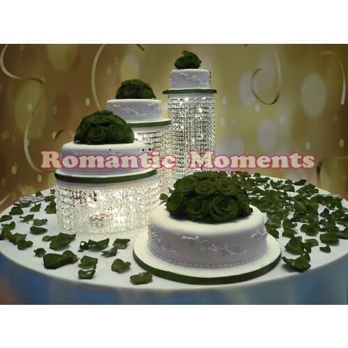 3pcs/lot Wedding Cake Stand Crystal cake holder Round Crystal cake stand Clear Acrylic Macaron Stand Cake Pop Tower