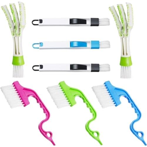 8Pcs Window Sliding Door Track Cleaning Tool Hand-Held Groove Space Cleaning Brush for Car Vent Keyboard Window Blinds