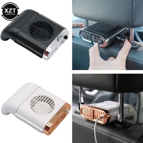 5V Car Back Seat Mini USB Fan Foldable Silent Fan 3 Grades Wind Speed Adjustable Car Neck Cooler Air Cooling Silent Fan Speed 3