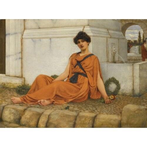 Free shipping court figure canvas prints classical bare feet girl portrait oil painting printed on canvas decoration pictures