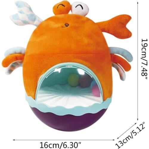 D7WF Novelty Plush Tumbler Stuffed Animal Baby Gifts Infants Plush Tumbler Newborn Baby Sleeping Aid Musical Soft Toy