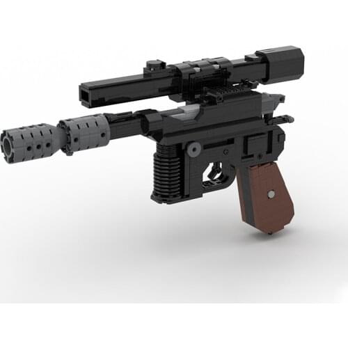 Film Creativity MOC Building Block Gun DL-44 Han Solos Blaster Pistol Assembly Model DIY Brick Set Childrens Educational Toys